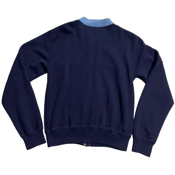 J. Crew Full Zip Sweater Boy's Size Medium Long Sleeve Colorblock Blue Pockets - Picture 6 of 10